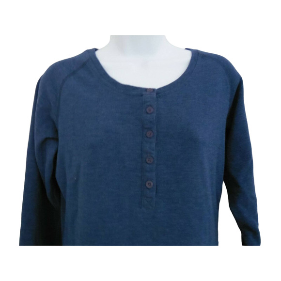 Women's Roots 73 River Rock Henley Top Life is Short Eat Dessert First Quote Med - Picture 4 of 7